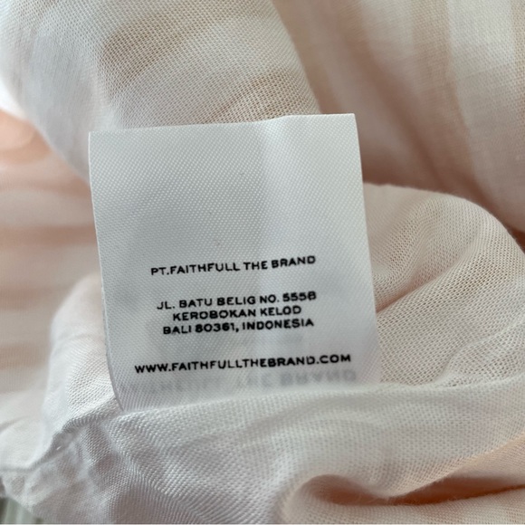 FAITHFUL THE BRAND | Gia Midi Dress | Yellow and White Stripe | Size 2 / XS - Picture 7 of 8